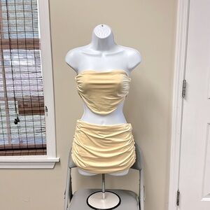 Elegant Yellow Skirt Set